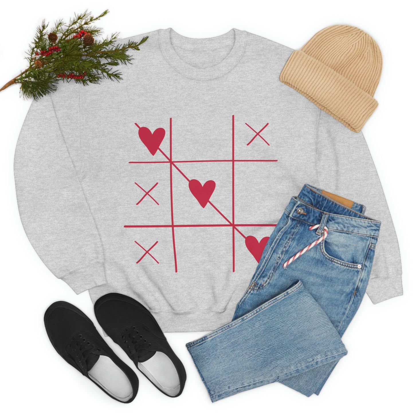 Sweat-shirt ras du cou Tic Tac Toe J'adore mon cadeau d'anniversaire !