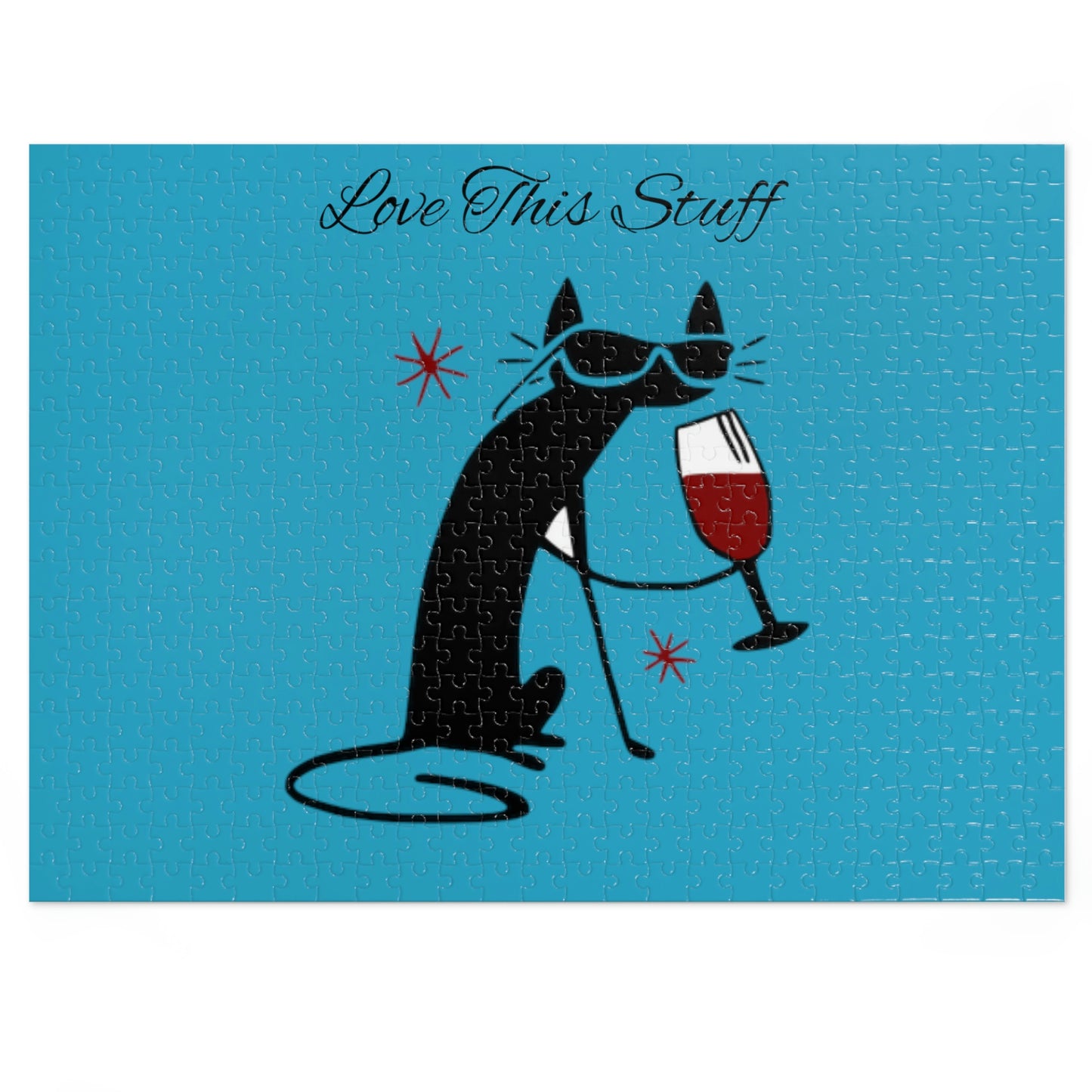 Black Cat Love this Stuff Jigsaw Puzzle I Love Games!