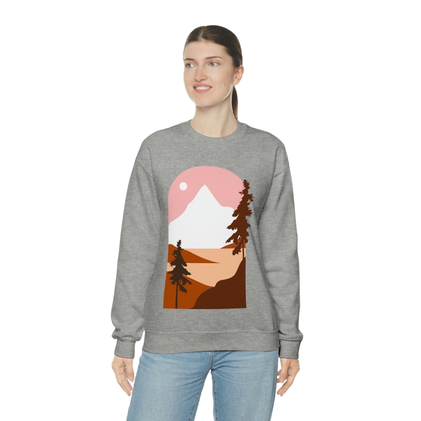 Sudadera con diseño de pino, montaña y luna. ¡Un fabuloso regalo navideño!