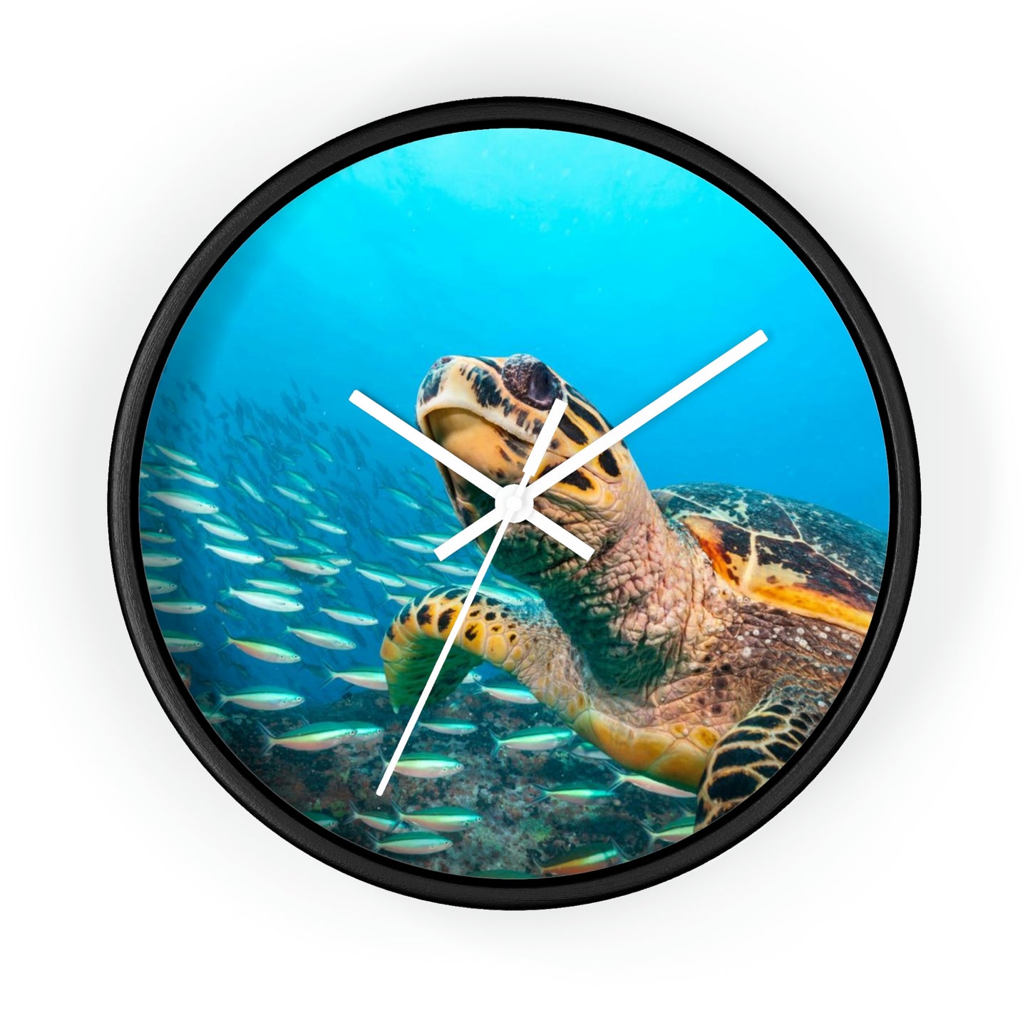 Turtle In Ocean Wall Clock Amazing Colors! Love It!