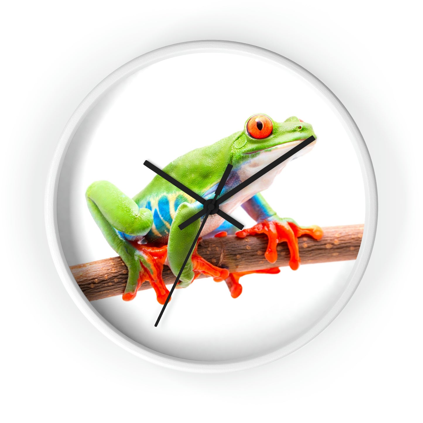 Horloge murale colorée en forme de grenouille arboricole. J'adore ça !