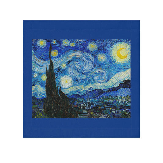 The Starry Night (1889) Vincent van Gogh. Face Towel. Custom Artwork. Unique whimsical Flare. Vivid Colors. Great to have in every bathroom of your home and business. Soft against your skin. Adding a splash of color! Great Gifts. Matching Sets!