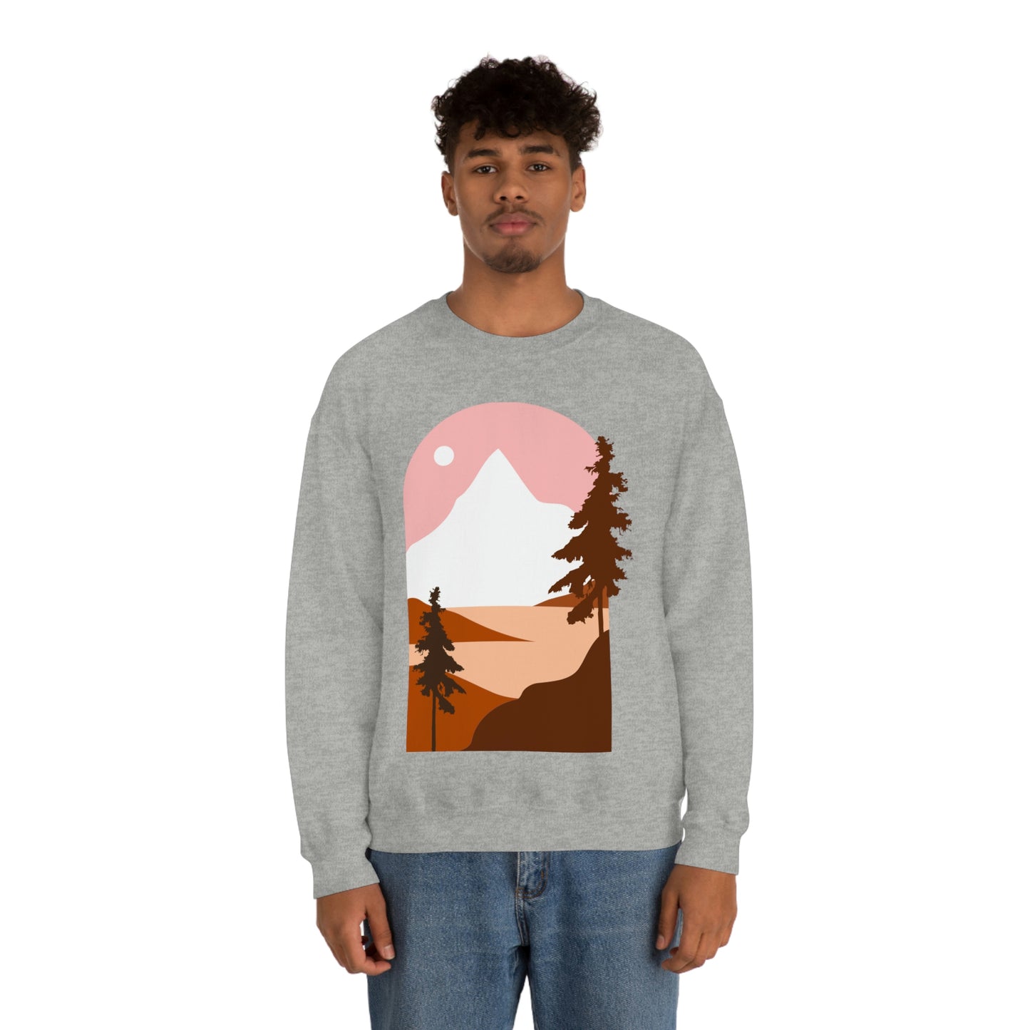 Sudadera con diseño de pino, montaña y luna. ¡Un fabuloso regalo navideño!