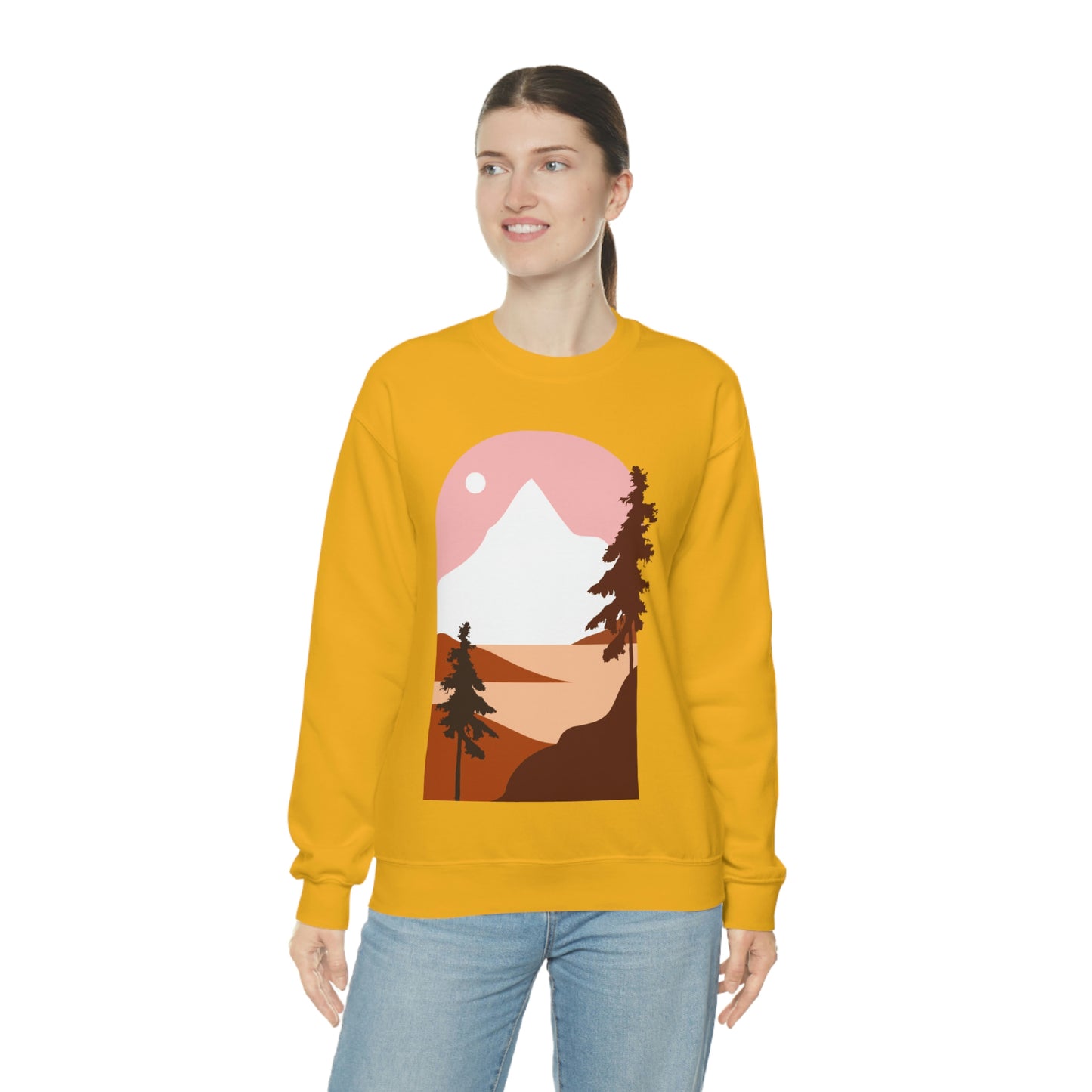 Sudadera con diseño de pino, montaña y luna. ¡Un fabuloso regalo navideño!