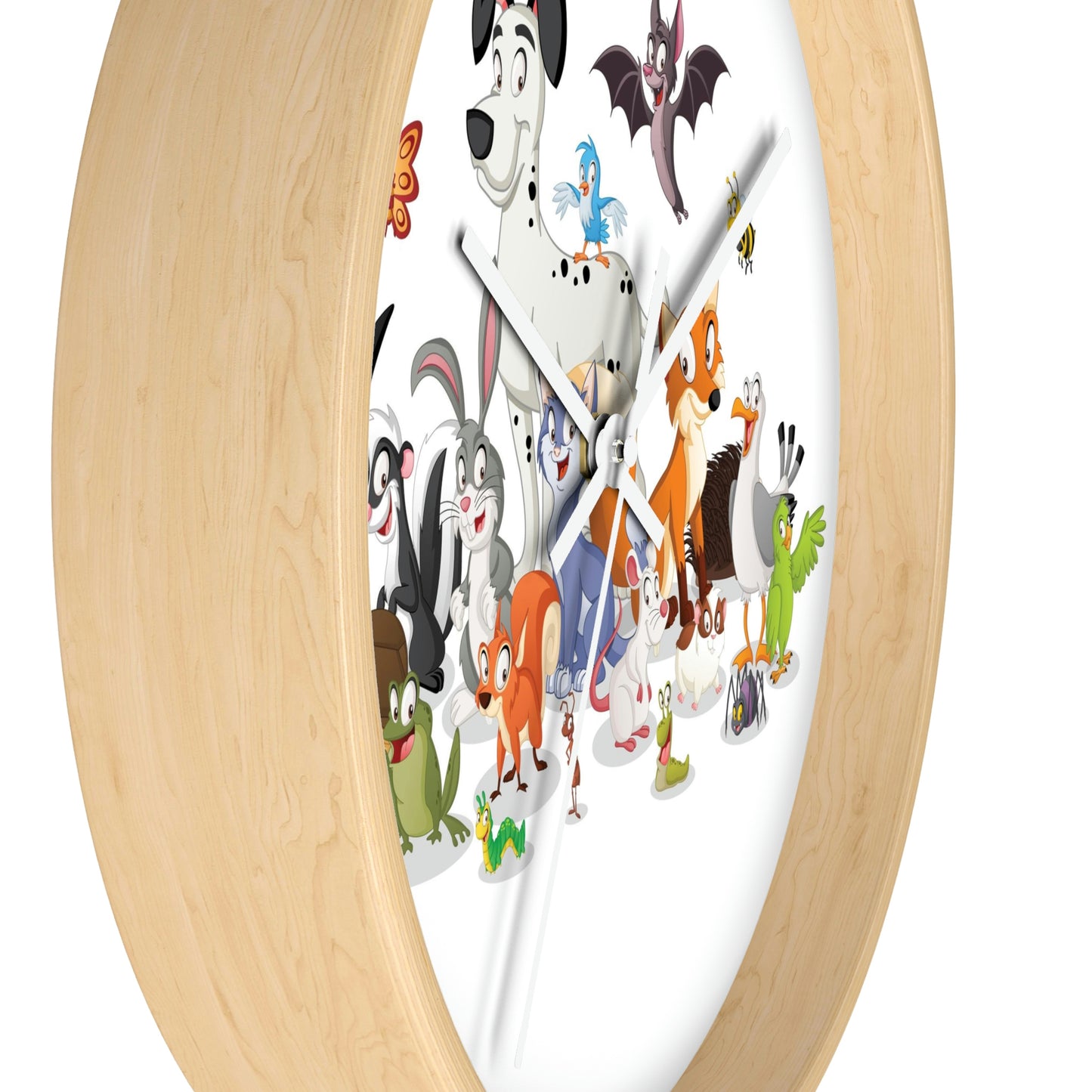 Cartoon Animals Wall Clock Having a Cool Children's Room Great Gift!