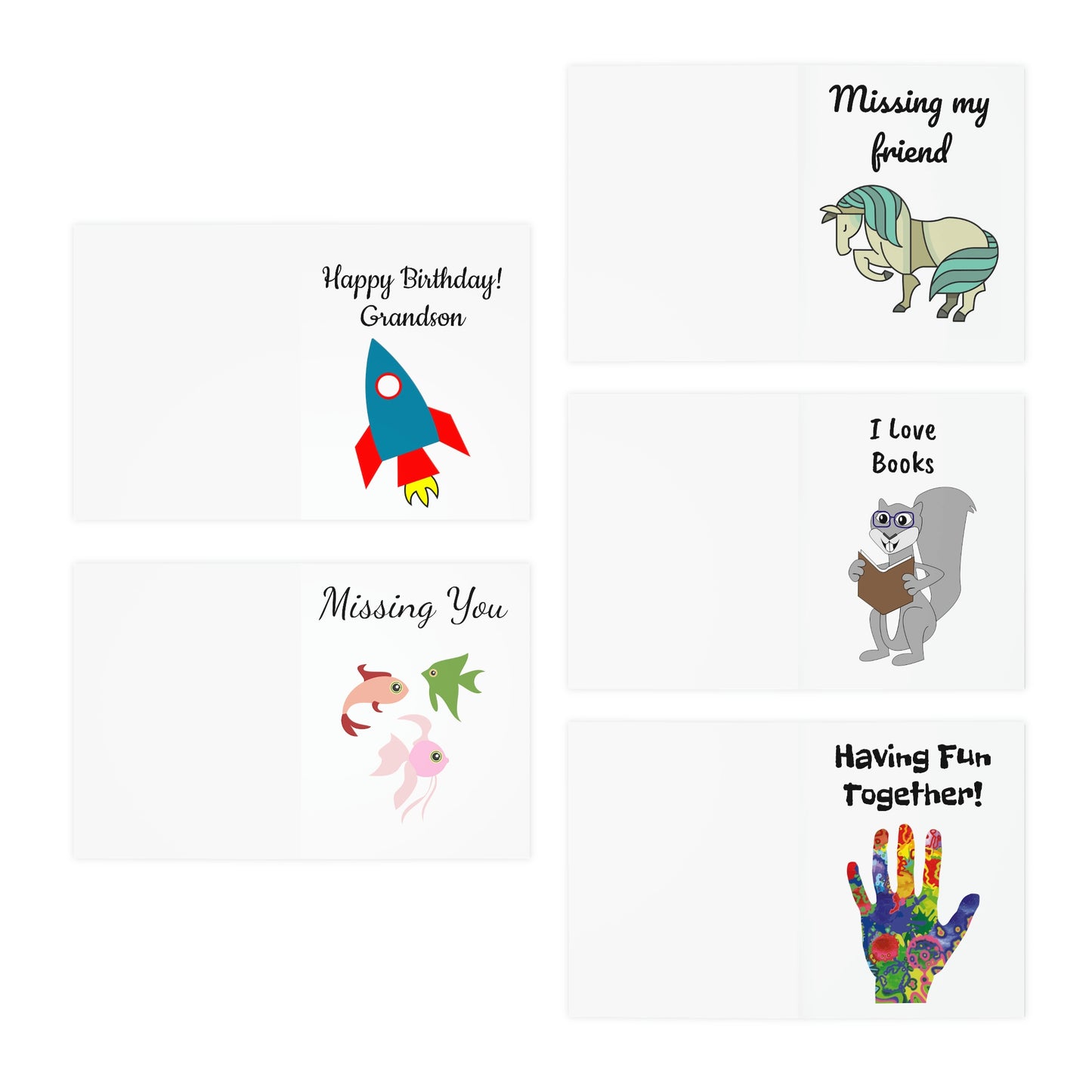 Multi-Design Greeting Cards. Five in a pack. Very Decorative. Sending Greeting Cards to Family and Friends. Everyone Loves Surprises!