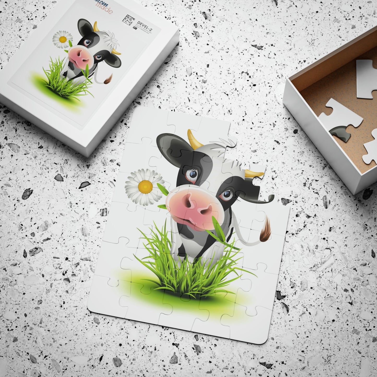 Cow with Flower Jigsaw Puzzle I Love Games!