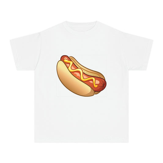 T-shirt mi-lourd pour jeunes Hotdog T-shirt amusant pour l'école, les voyages et le parc