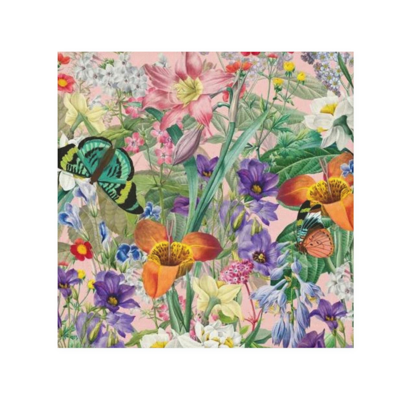 Butterfly Flower Garden. Face Towel. Custom Artwork. Unique Whimsical Flare. Vivid Colors. Soft and fluffy against your skin.  Helping to keep your face and hands clean.