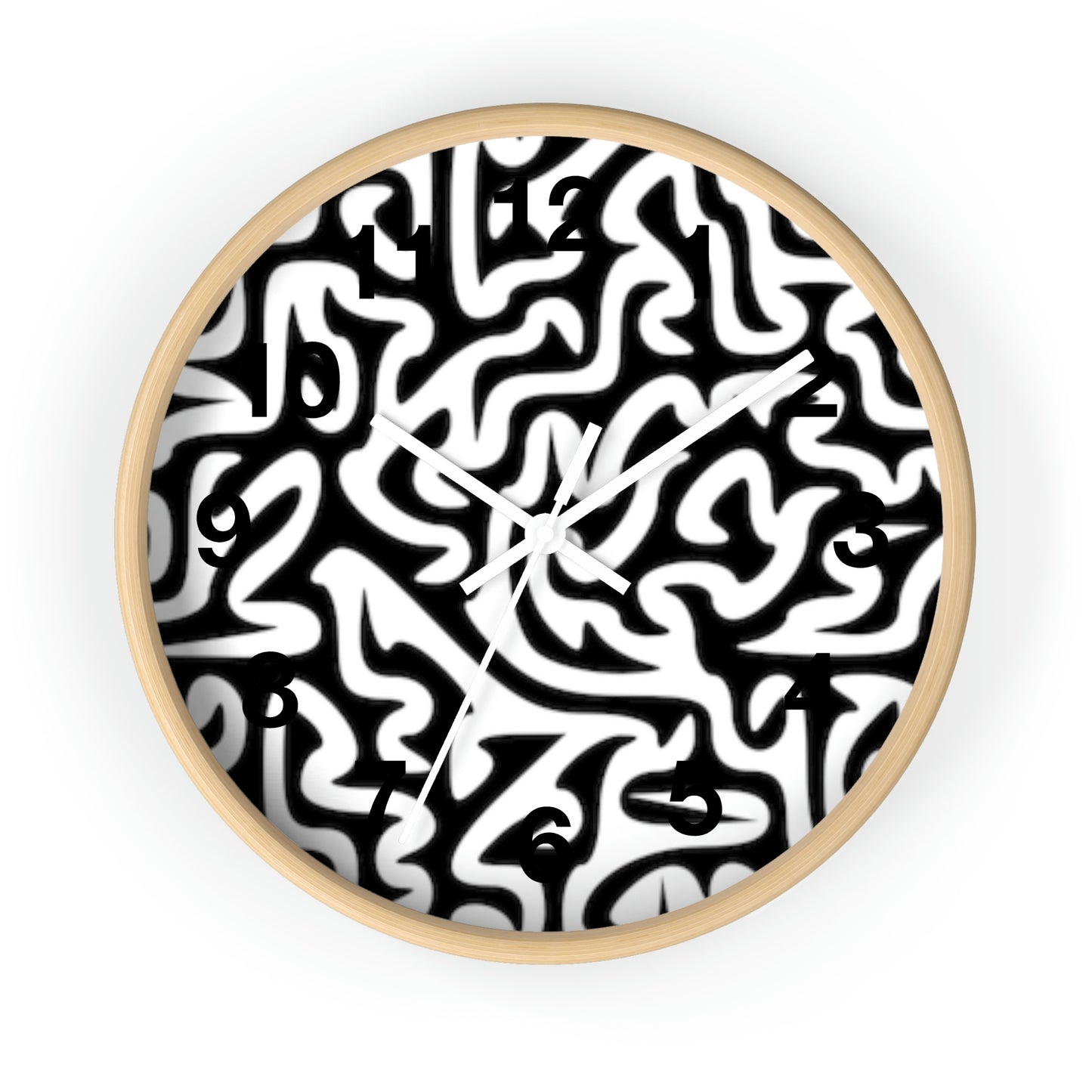 Horloge murale labyrinthe noir et blanc pour la maison, le travail, la cuisine, la salle de bain, cadeau