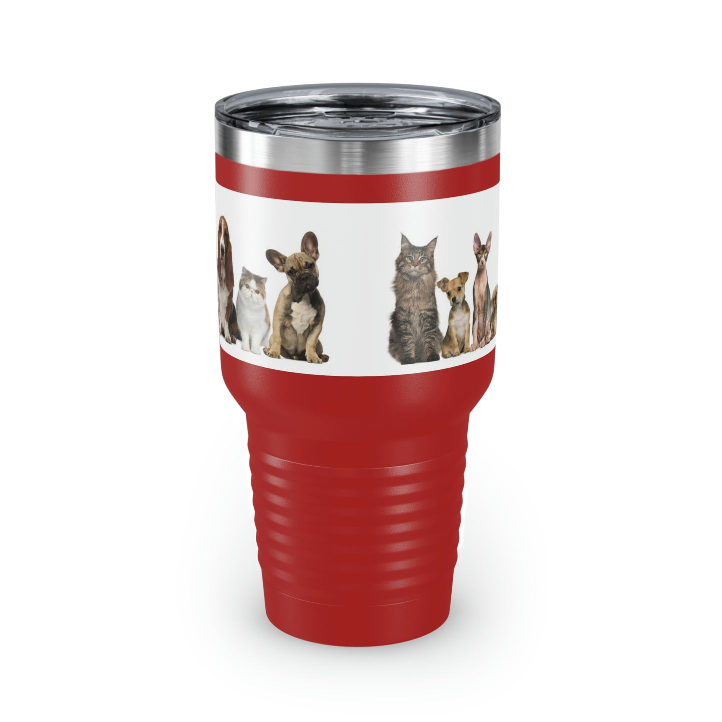 Cats Dogs Ringneck Tumbler, 30oz 5 Colors Traveling Work Relaxing Shopping Yard Work Hiking