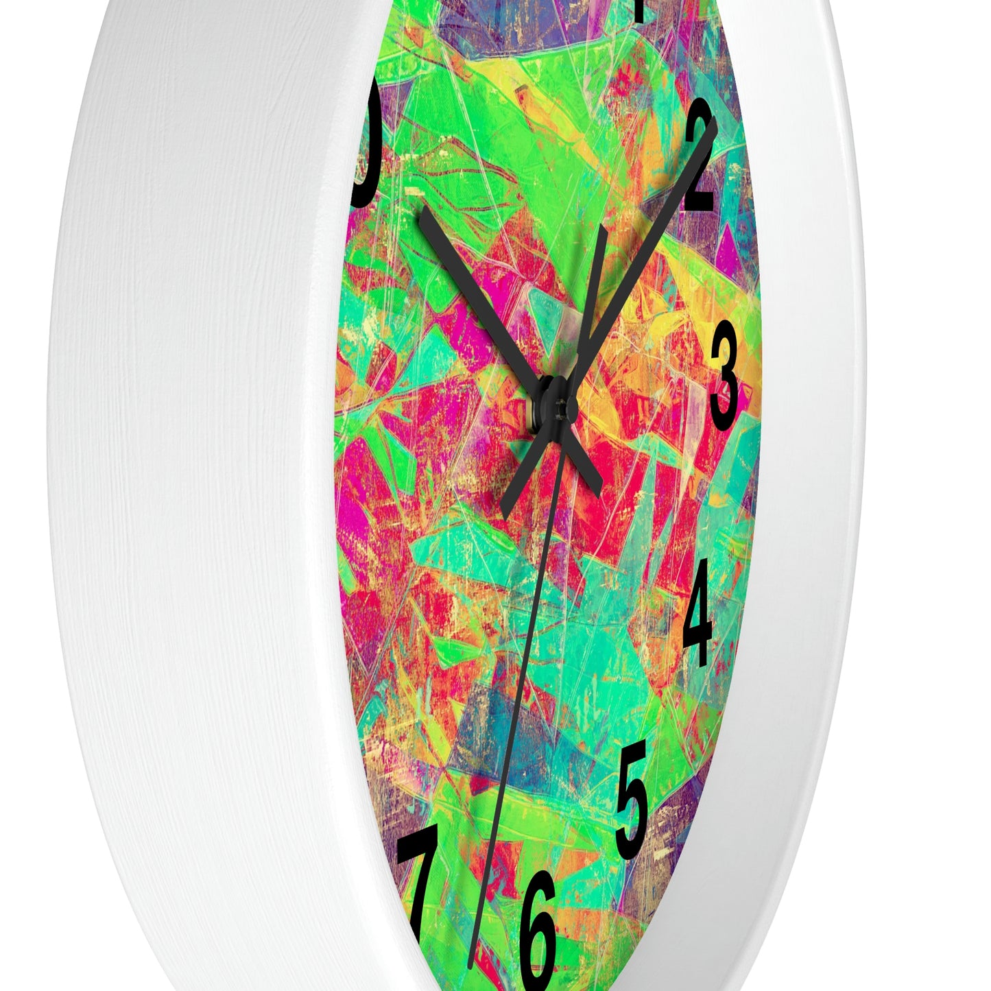 Reloj de pared rosa, verde, amarillo y morado ¡Fabuloso reloj de pared!
