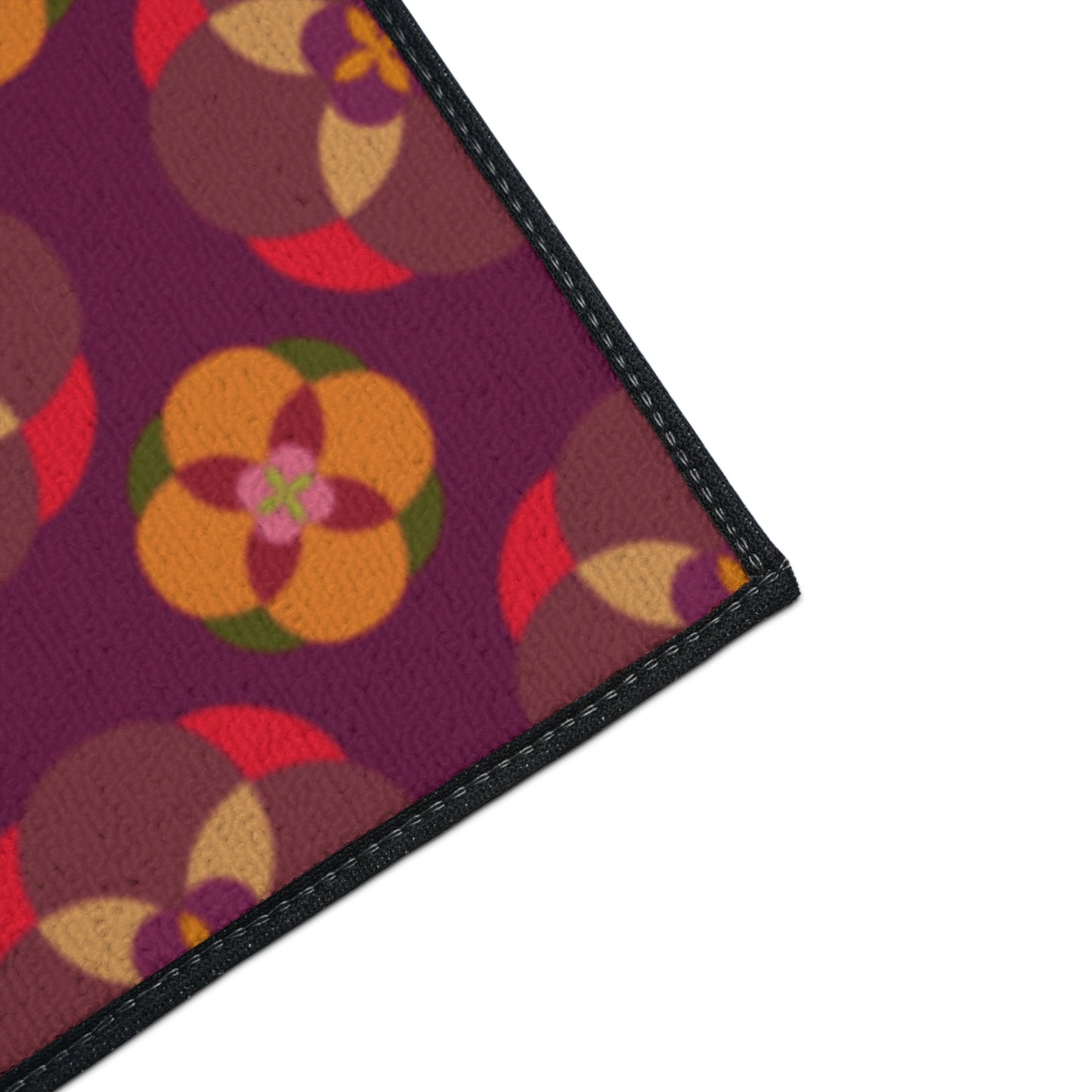 Purple with Fancy Circles Heavy Duty Floor Mat