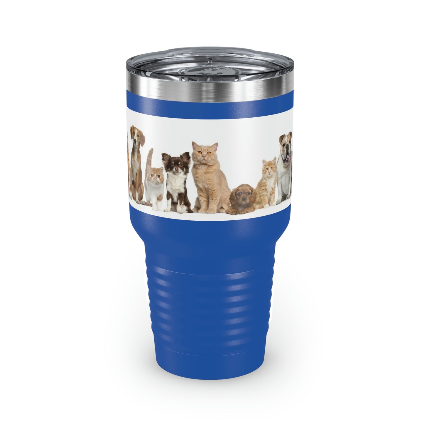 Cats Dogs Ringneck Tumbler, 30oz 5 Colors Traveling Work Relaxing Shopping Yard Work Hiking