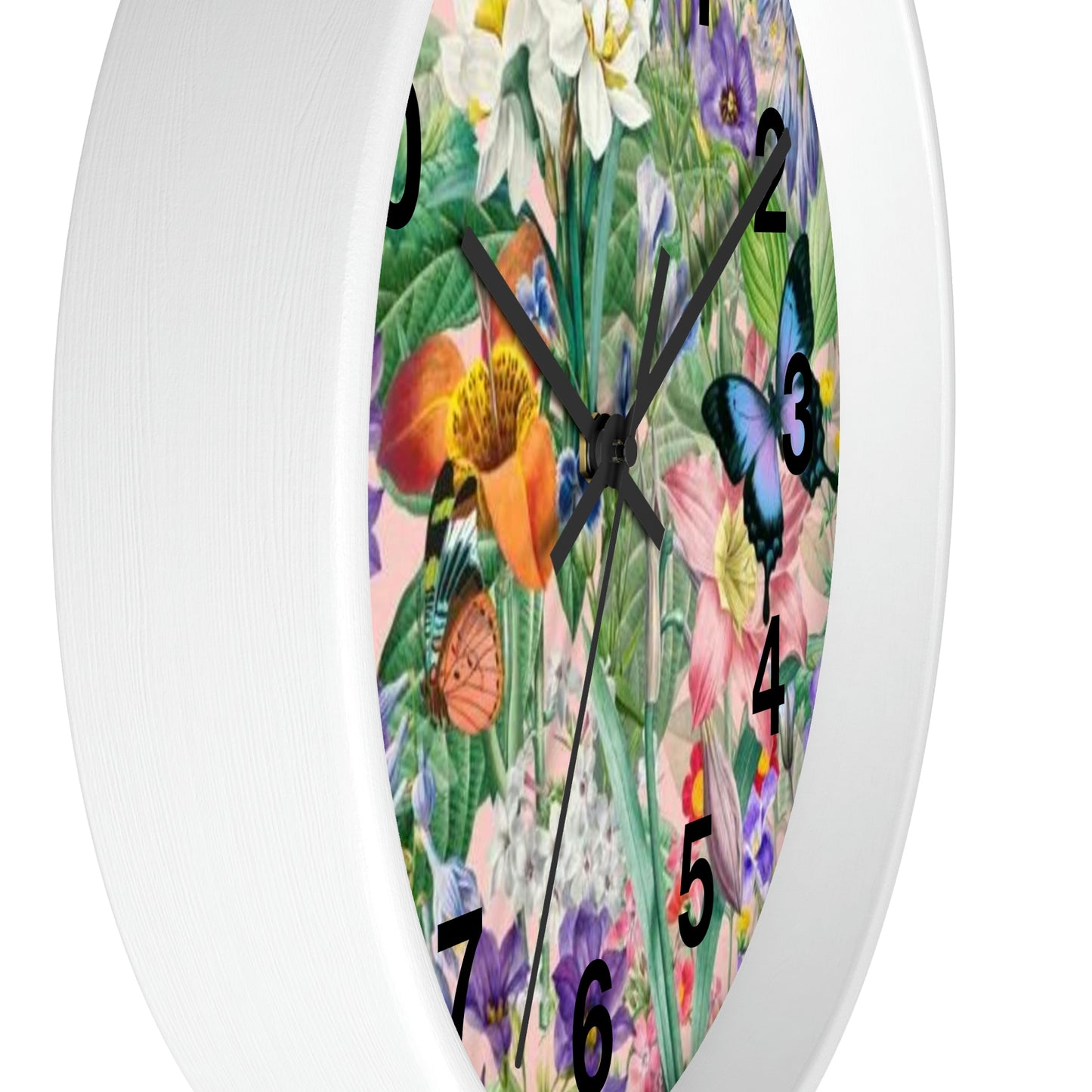 Horloge murale de jardin de fleurs de papillons Maman veut cette horloge !