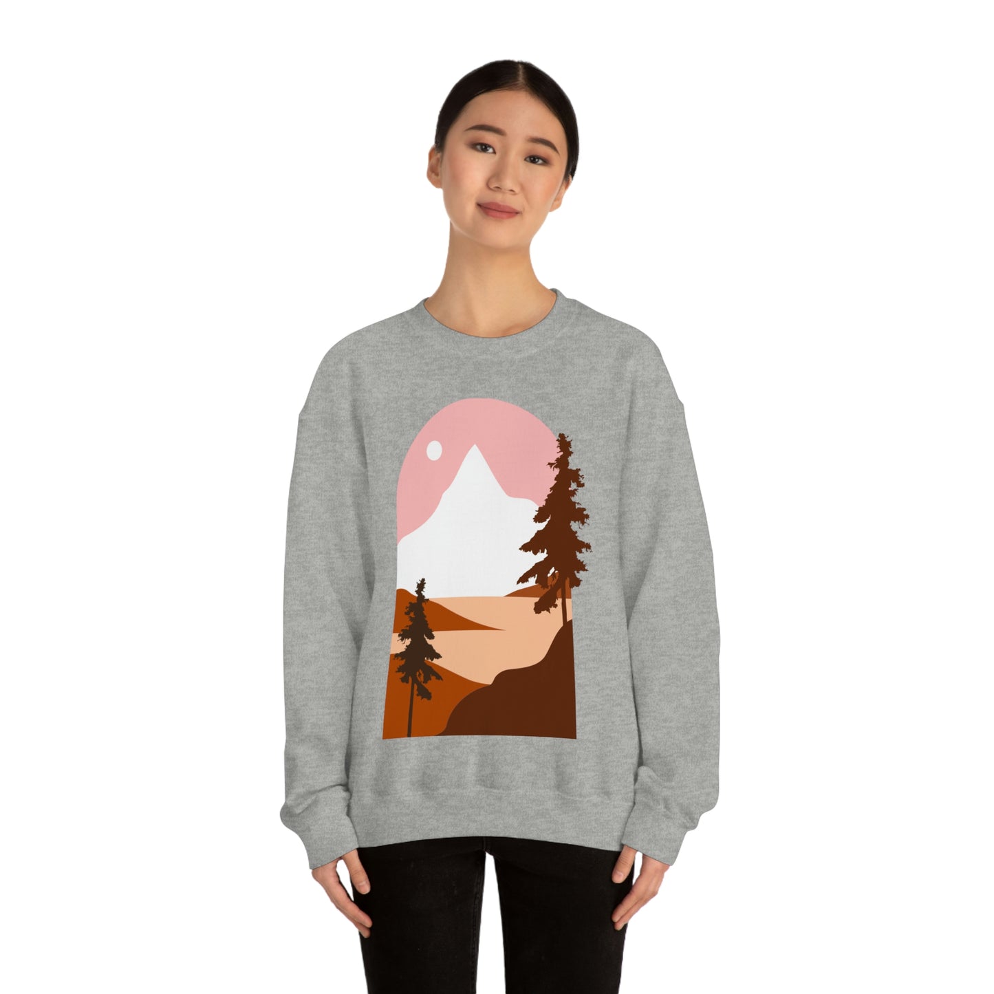 Sudadera con diseño de pino, montaña y luna. ¡Un fabuloso regalo navideño!