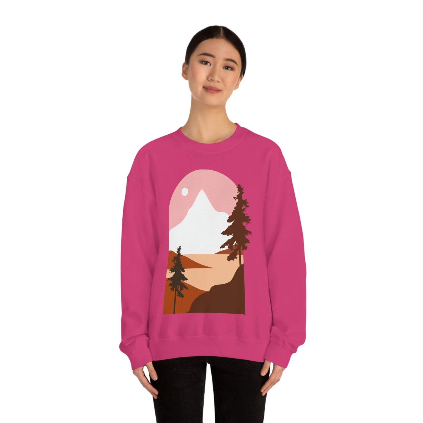 Sudadera con diseño de pino, montaña y luna. ¡Un fabuloso regalo navideño!