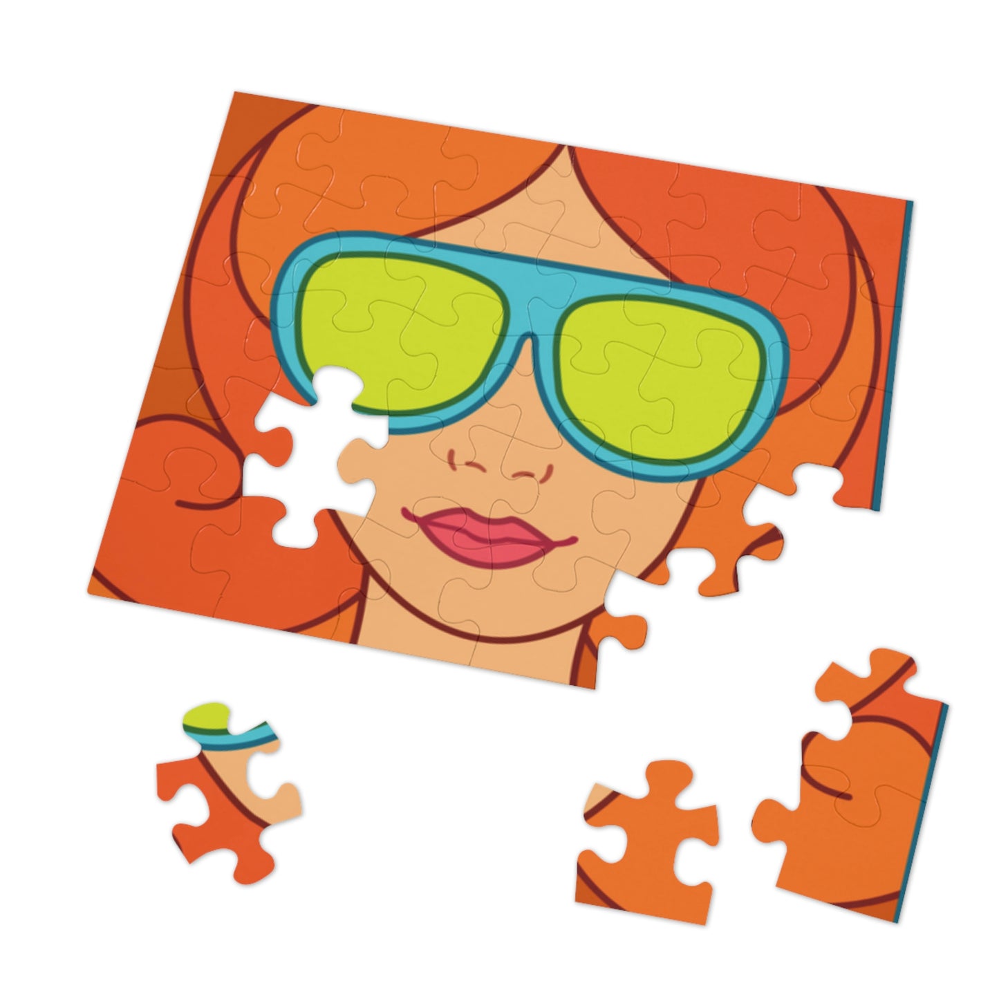 Girl Red hair Sunglasses Jigsaw Puzzle I Love Games!