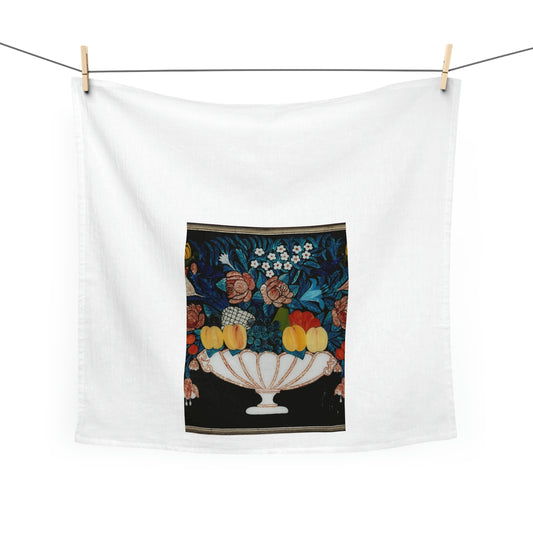 Fruit on a Black Background Kitchen Towel Love Cooking!