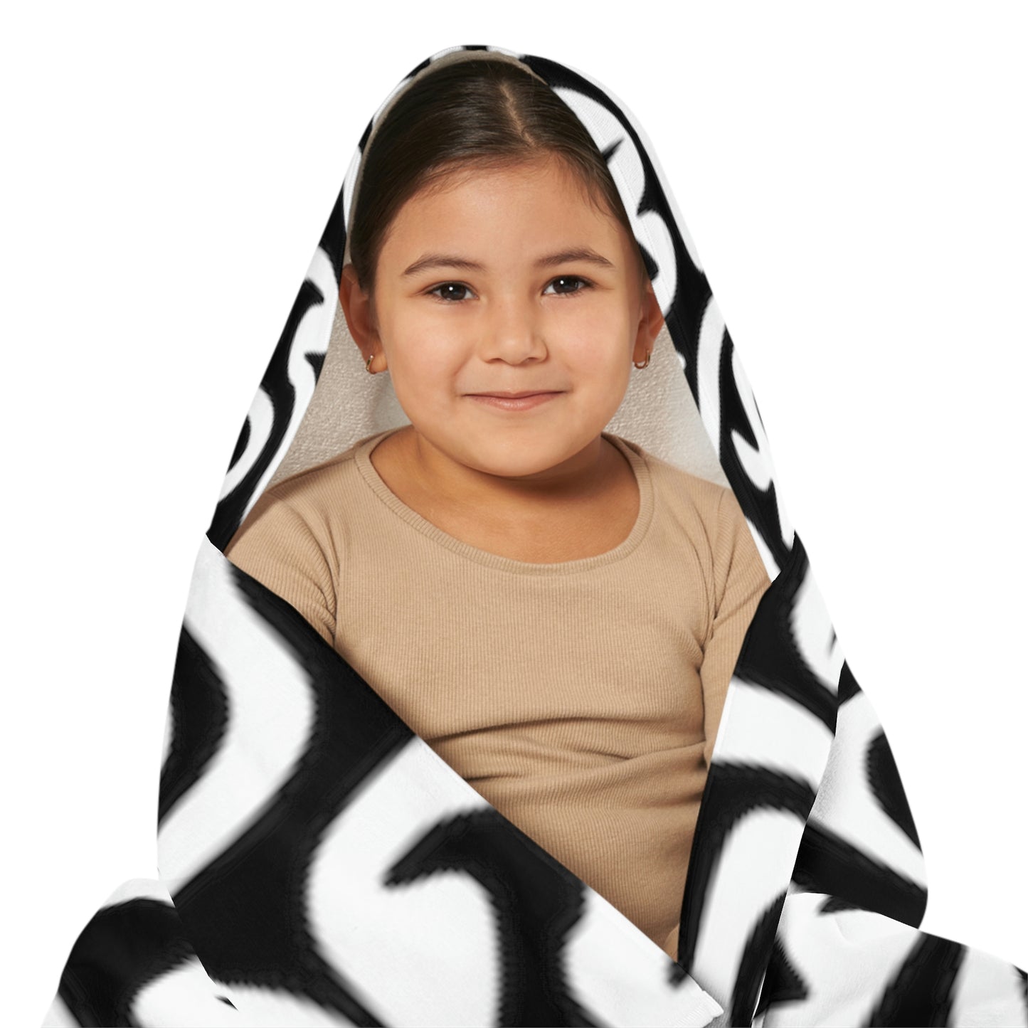 Serviette à capuche Maze Black White Youth Amusez-vous à vous nettoyer