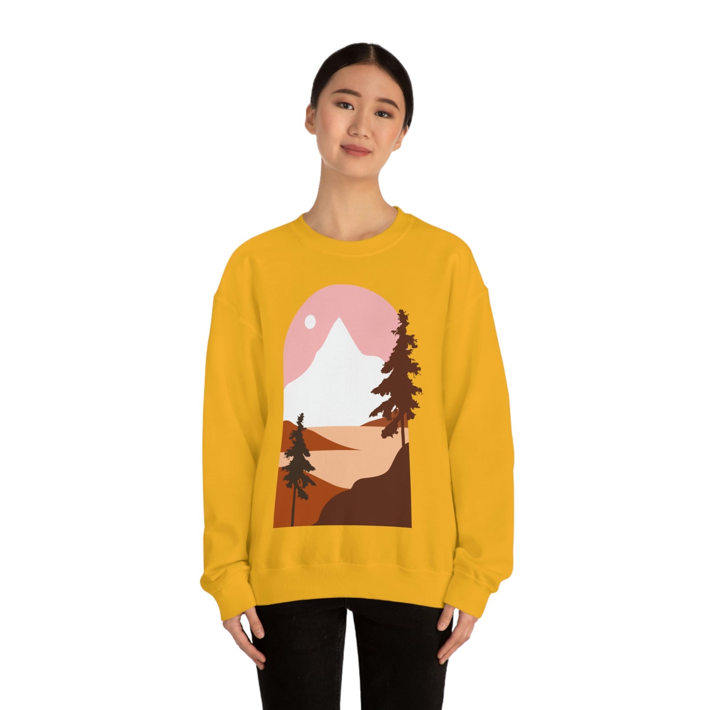 Sudadera con diseño de pino, montaña y luna. ¡Un fabuloso regalo navideño!