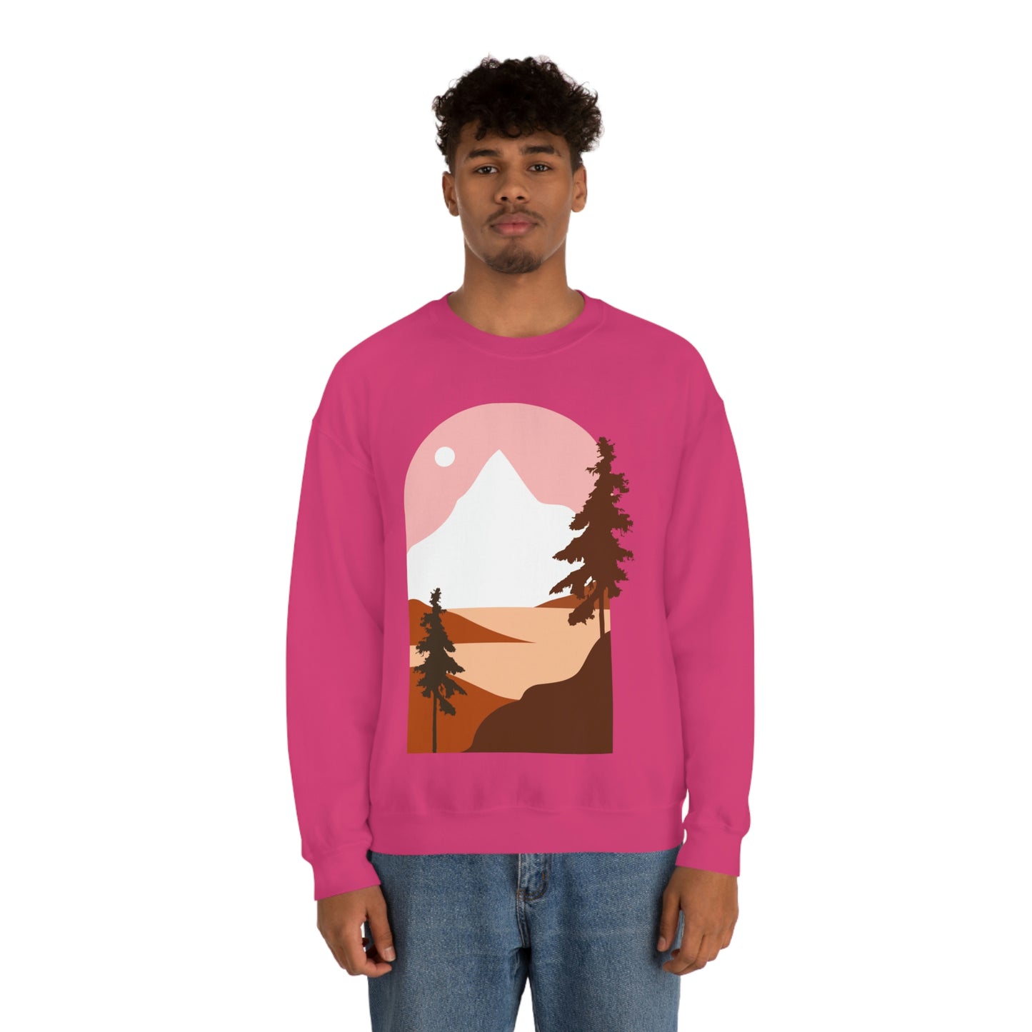 Sudadera con diseño de pino, montaña y luna. ¡Un fabuloso regalo navideño!