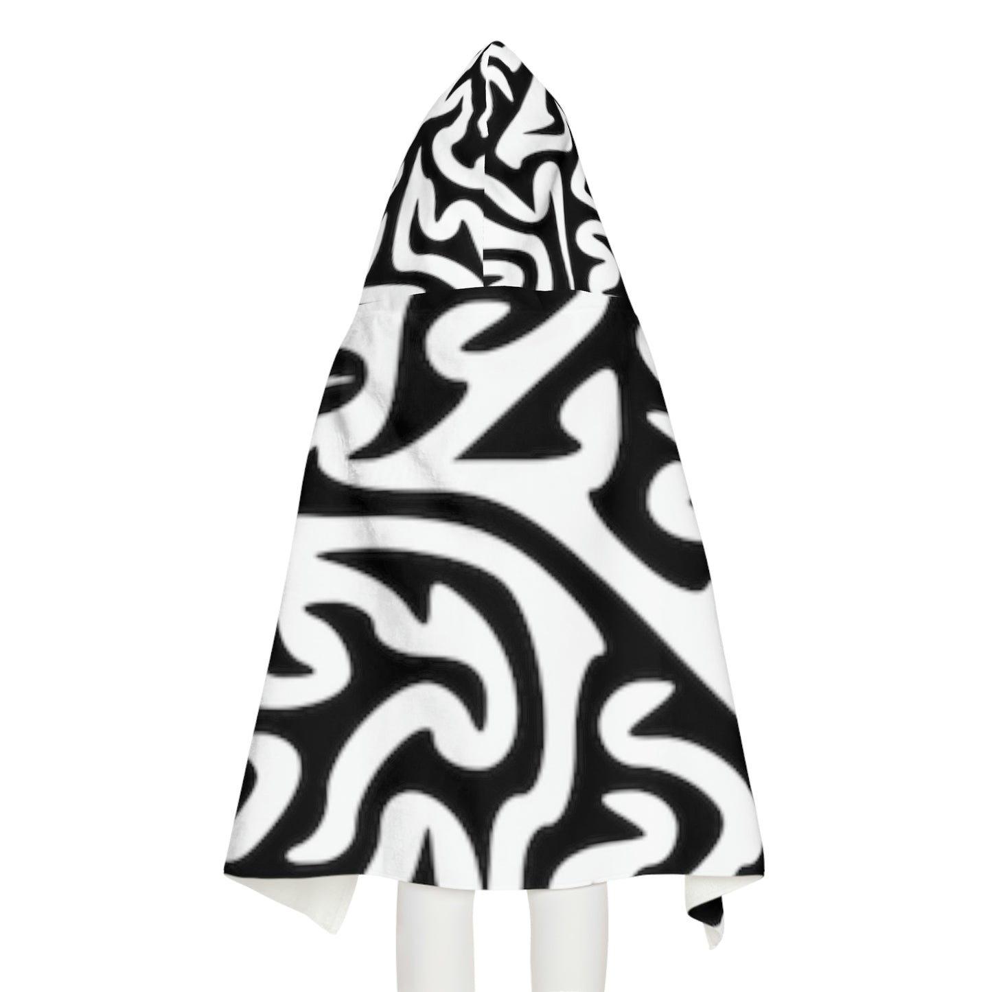 Serviette à capuche Maze Black White Youth Amusez-vous à vous nettoyer