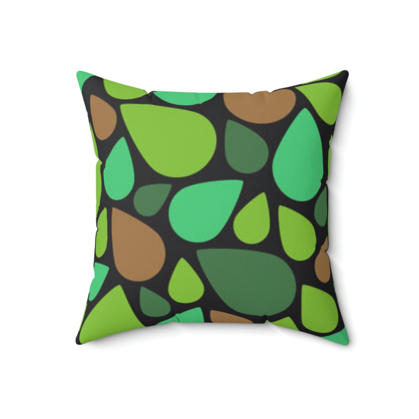 Oreiller en forme de larmes vertes et brunes pour se détendre toute la journée