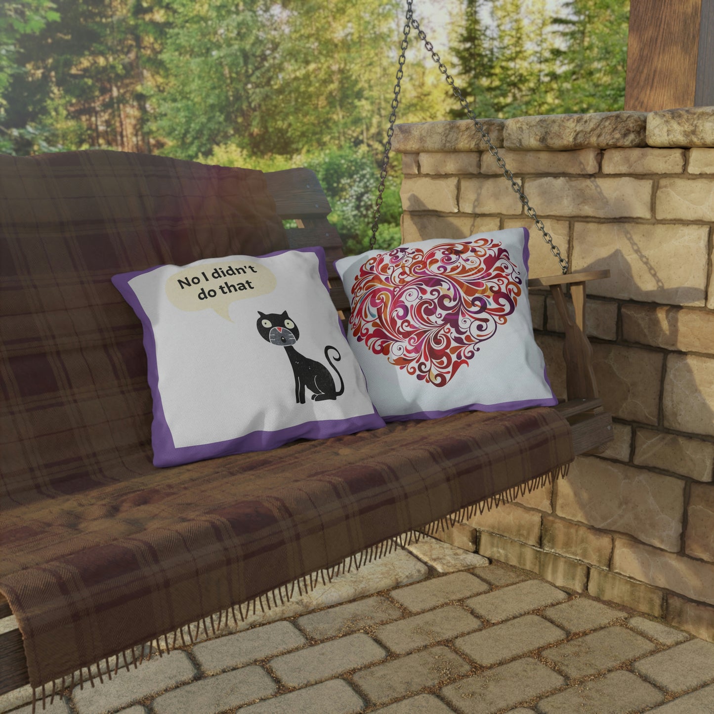 No I didn't do that Heart Outdoor Pillows