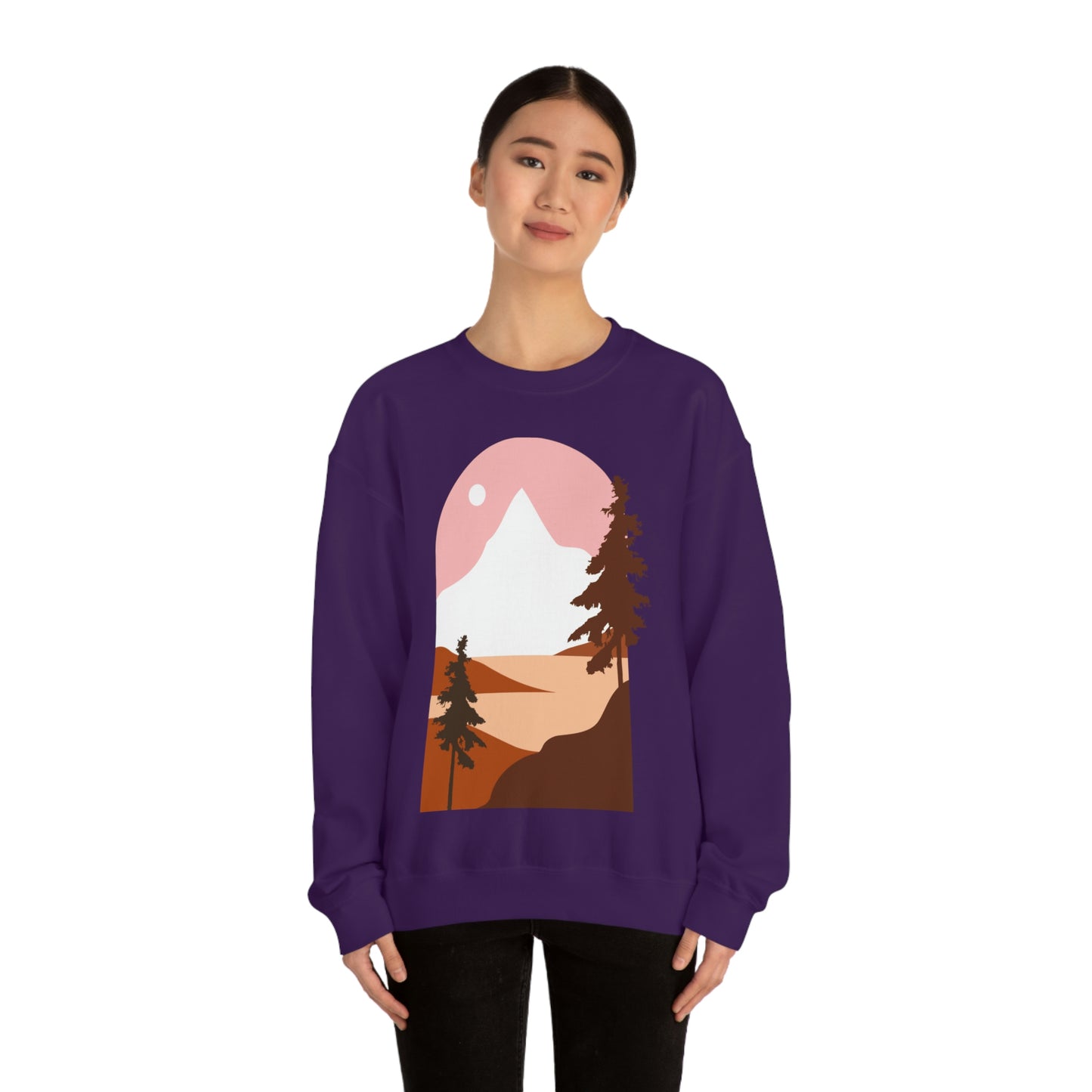 Sudadera con diseño de pino, montaña y luna. ¡Un fabuloso regalo navideño!